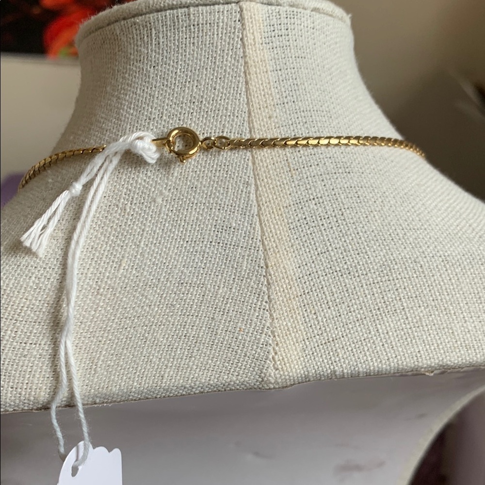 Vintage Gold Pendant Necklace with Multicolor Accents - Picture 4 of 4